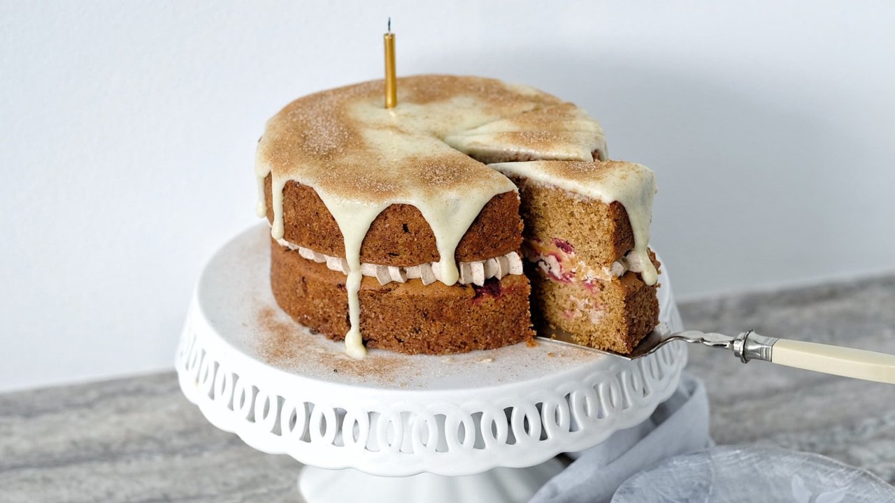 Brown Butter Frosted Cardamom Cake