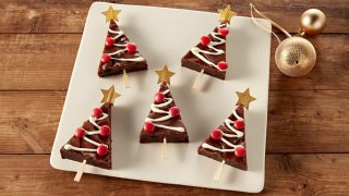 Christmas Tree Chocolate Raisin Brownies