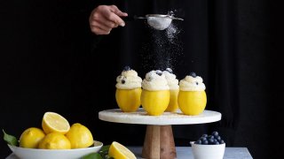 lemon blueberry cheesecakes